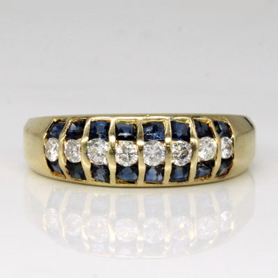 Channel Set Sapphire & Diamond Ring | 0.56ctw, 0.28ctw | SZ 7 |