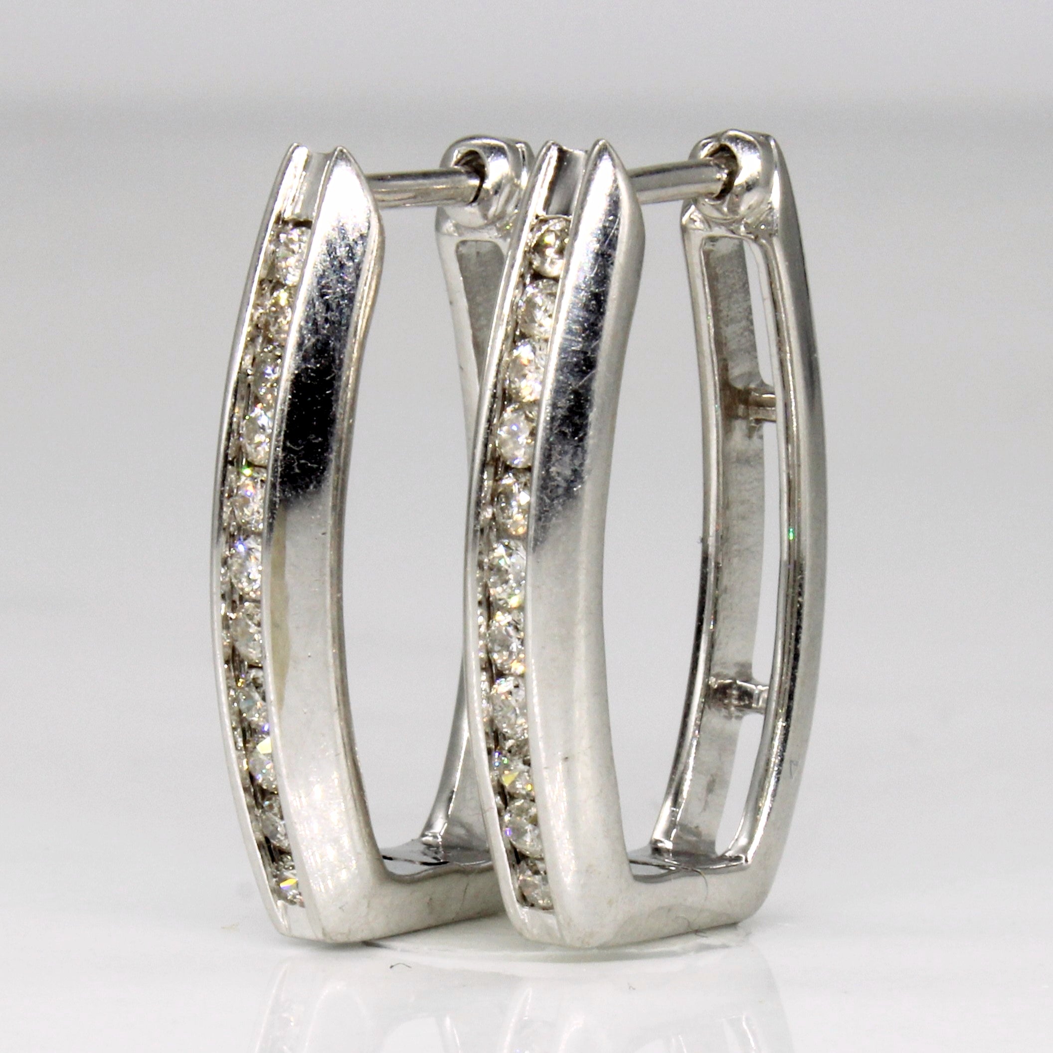 Diamond Soft Square Hoop Earrings | 0.44ctw |