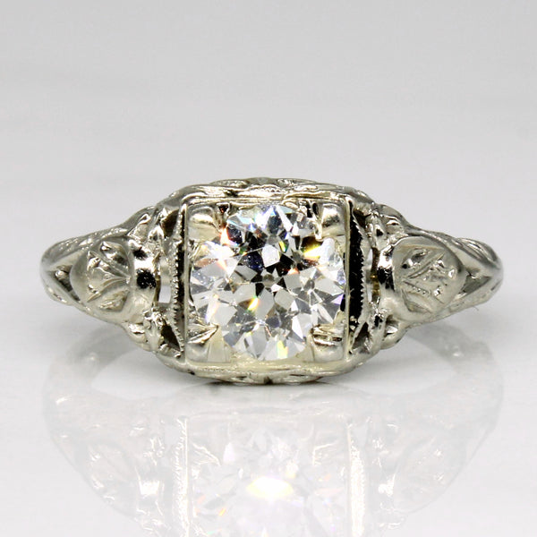Art Deco Old European Diamond 14k Ring | 0.80ct | SZ 4.5 |
