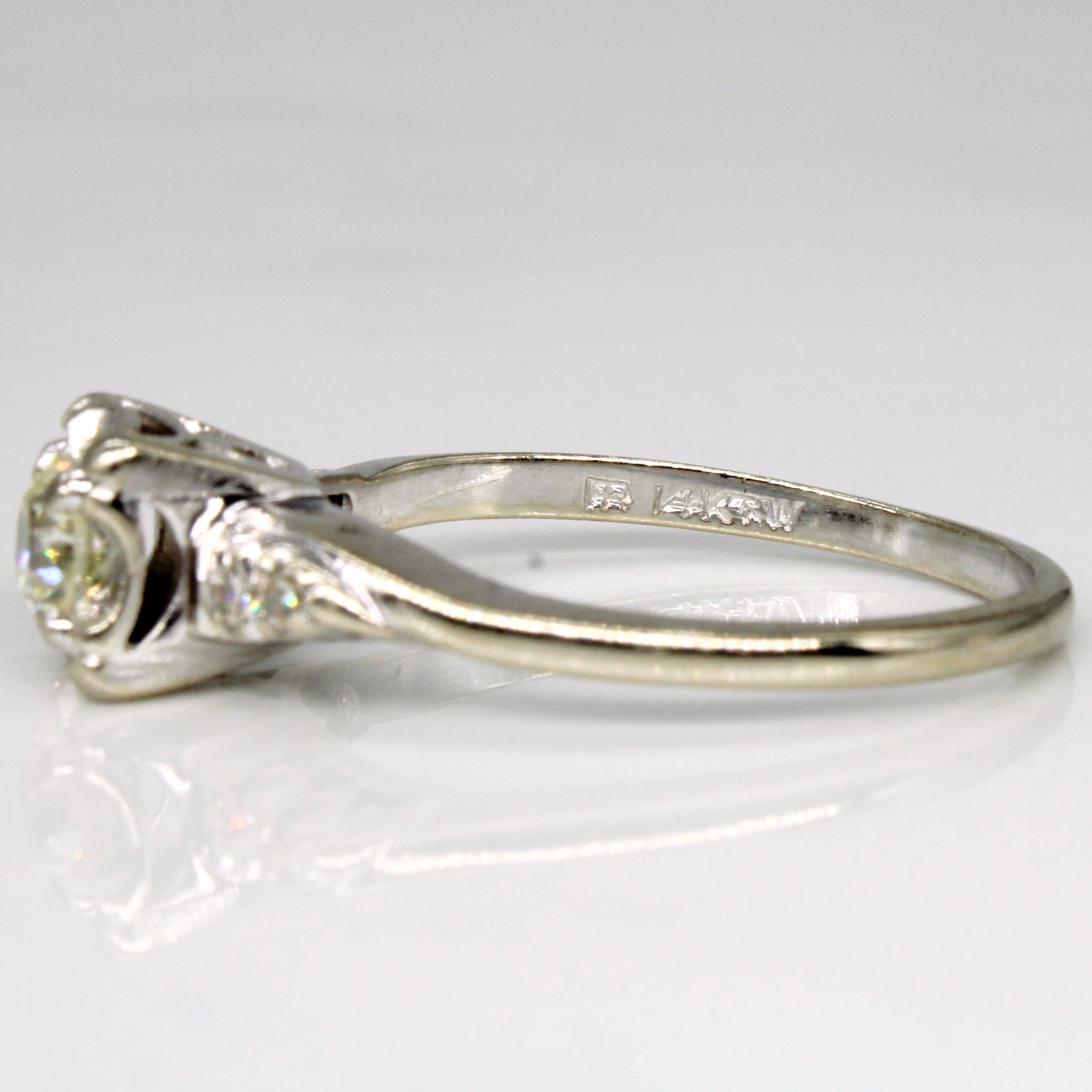Illusion Set Old European Diamond 14k Ring | 0.34ctw, 0.04ctw | SZ 7.75 |