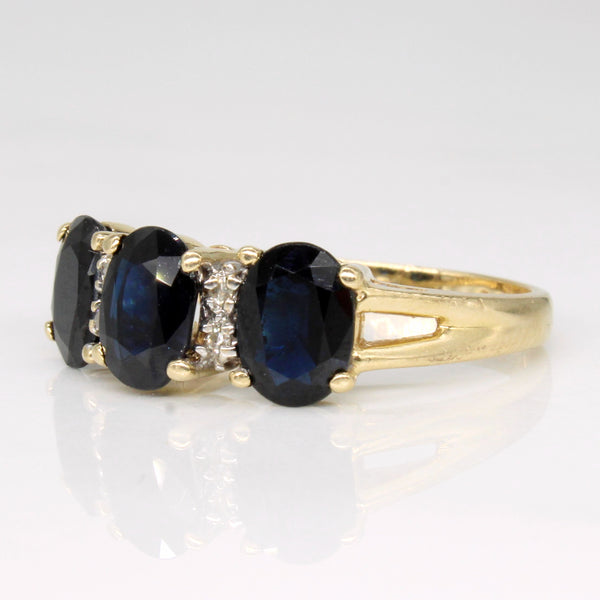 Sapphire & Diamond 14k Ring | 3.0ctw, 0.02ctw | SZ 6.5 |
