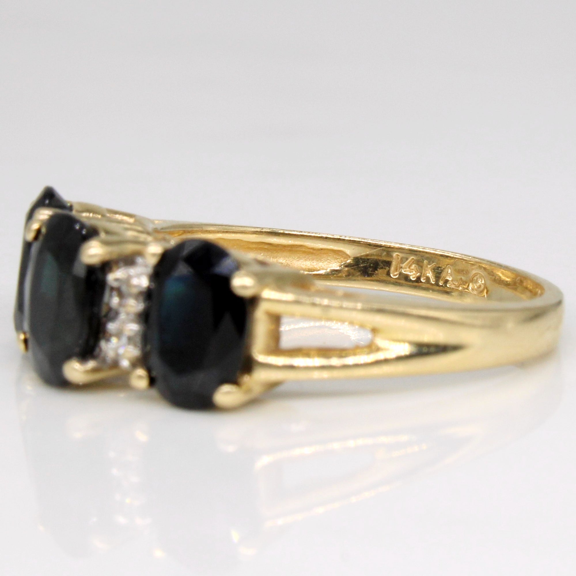 Sapphire & Diamond 14k Ring | 3.0ctw, 0.02ctw | SZ 6.5 |