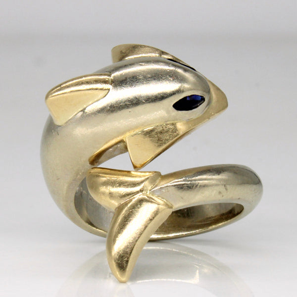 Sapphire Dolphin Wrap Ring | 0.08ctw | SZ 7.25 |