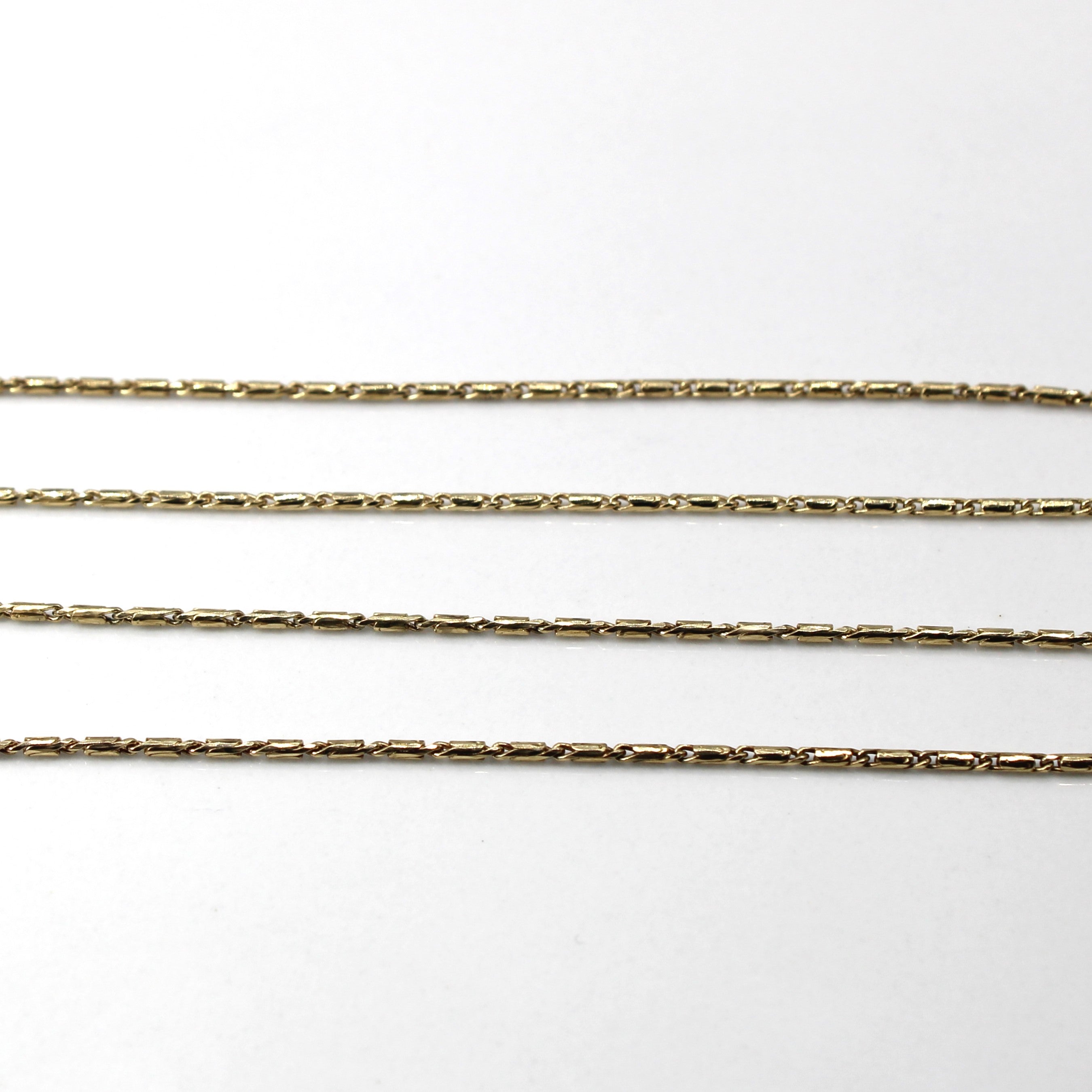 Yellow Gold Bar and Link Chain | 16"|