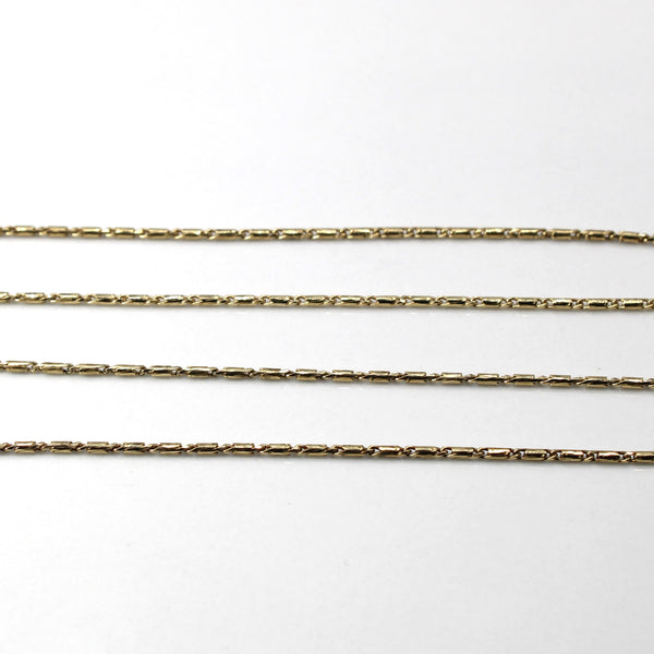 Yellow Gold Bar and Link Chain | 16