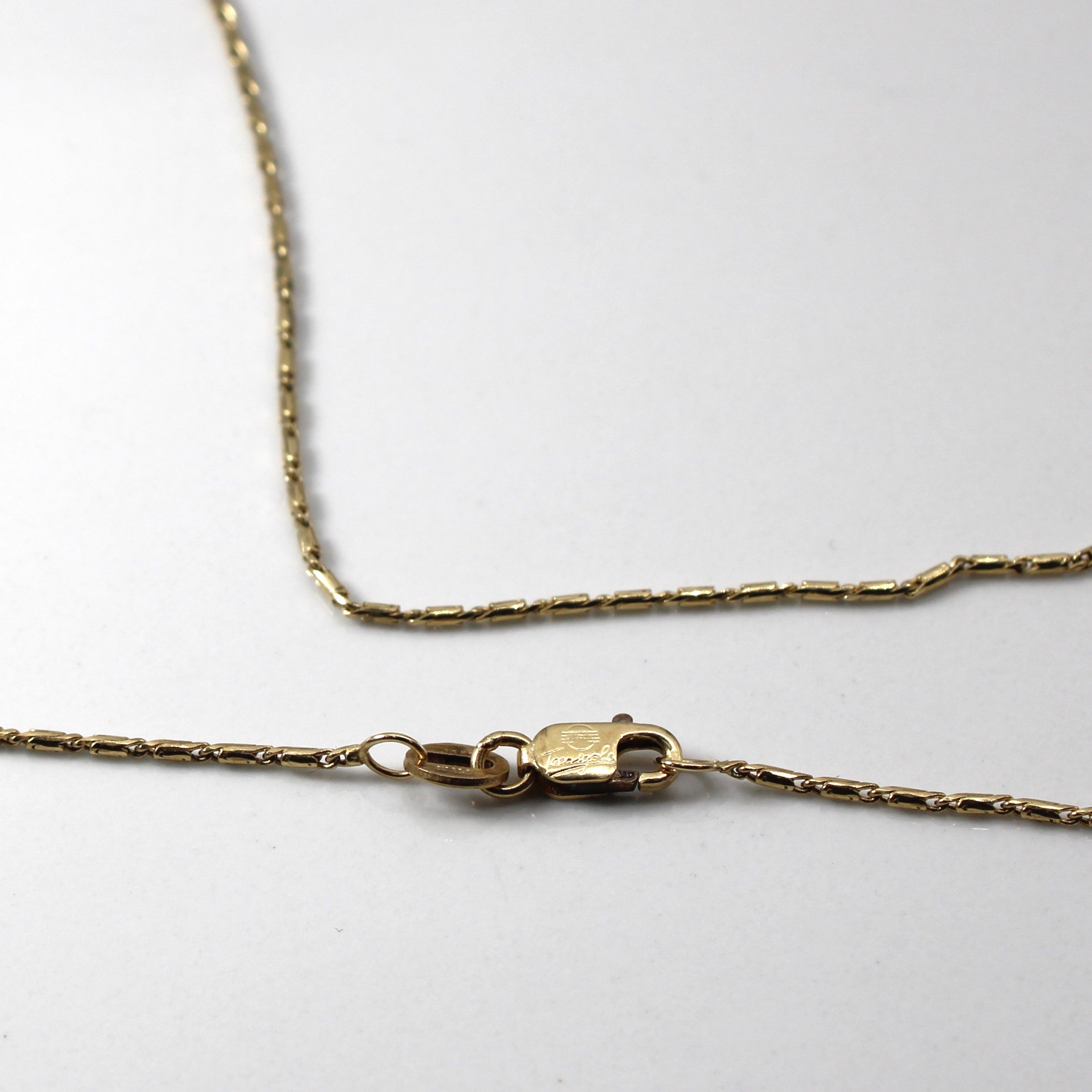 Yellow Gold Bar and Link Chain | 16"|