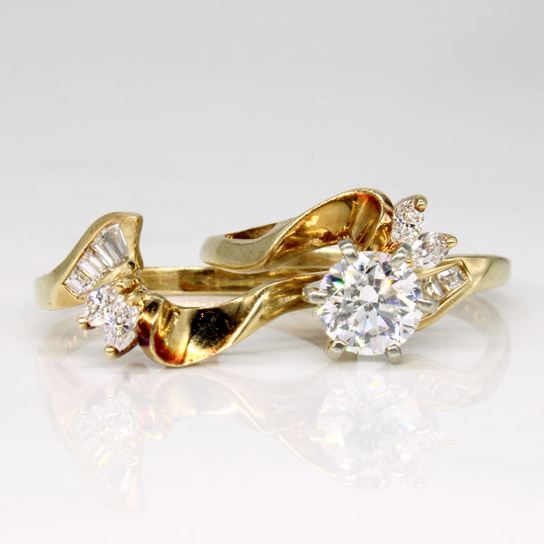 Diamond Wedding 14k Ring Set | 1.16ctw | SZ 6.75 |