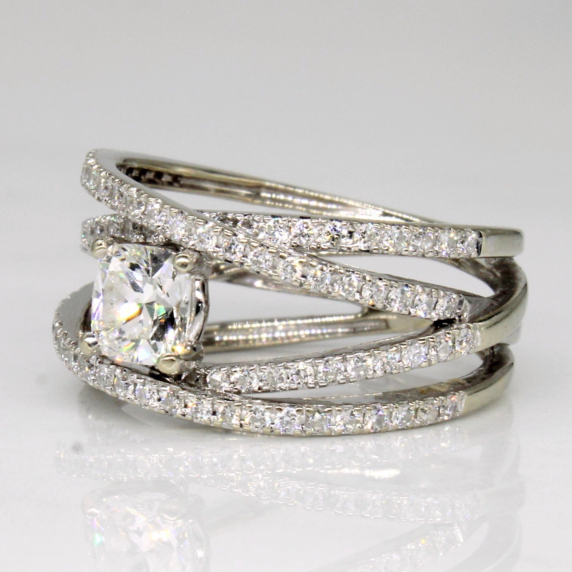 GIA Certified Bypass Diamond Multi Band 14k Ring | 1.02ctw | SZ 4.5 |