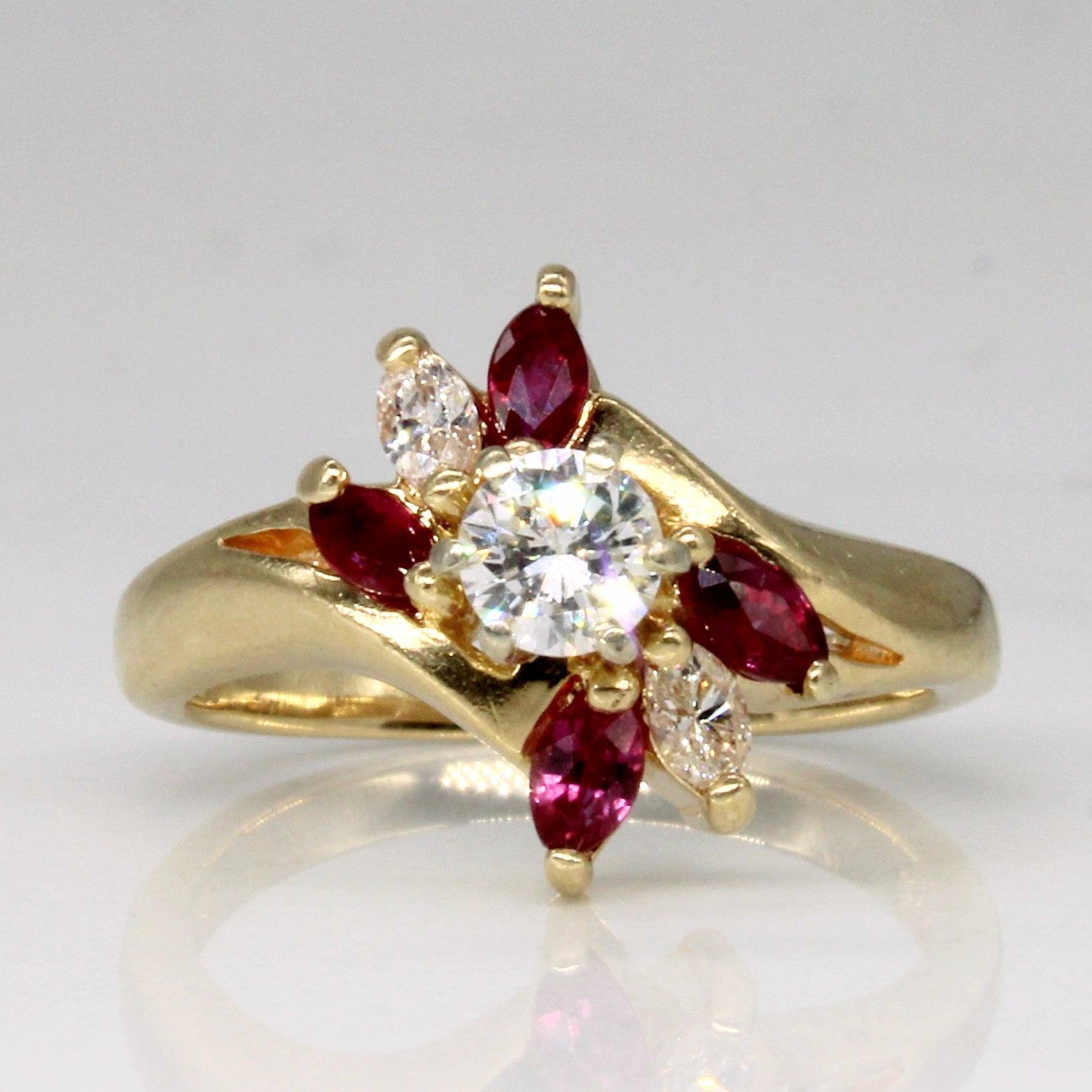 Ruby & Diamond Waterfall Ring | 0.20ctw, 0.31ctw | SZ 4 |