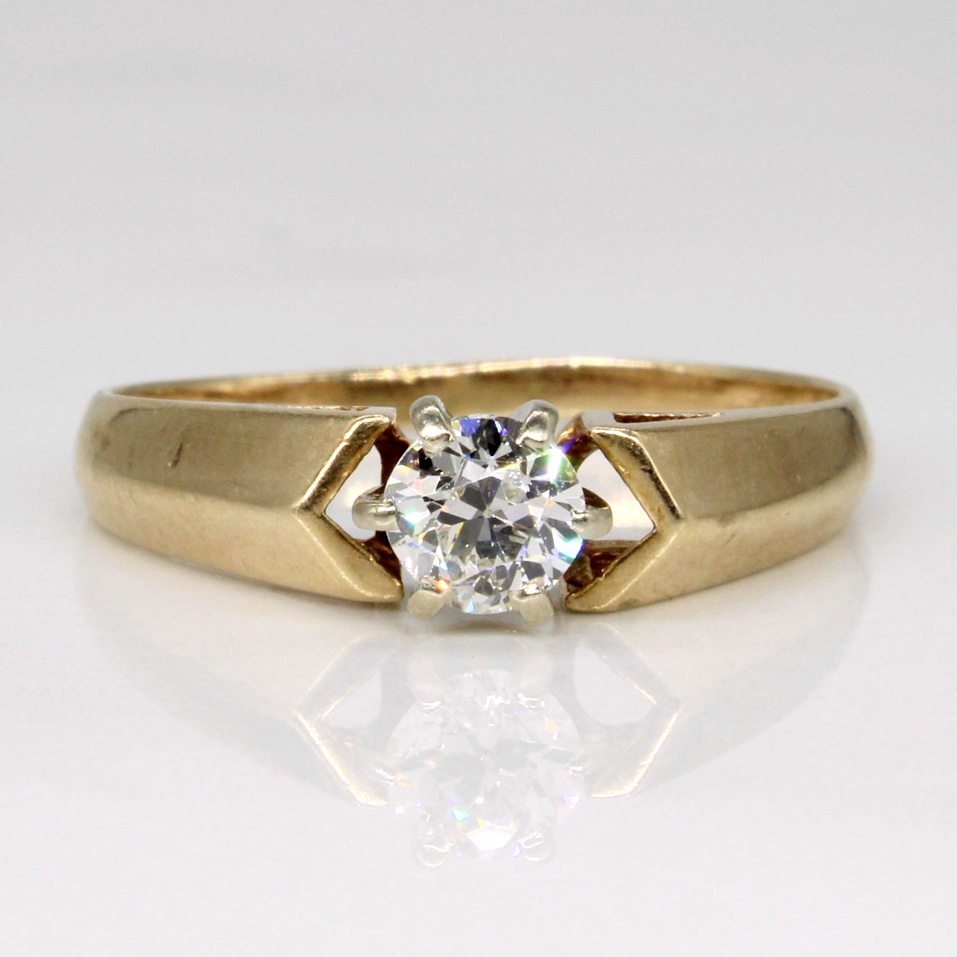 Old European Cut Diamond Engagement Ring | 0.31ct VS2 J | SZ 6 |
