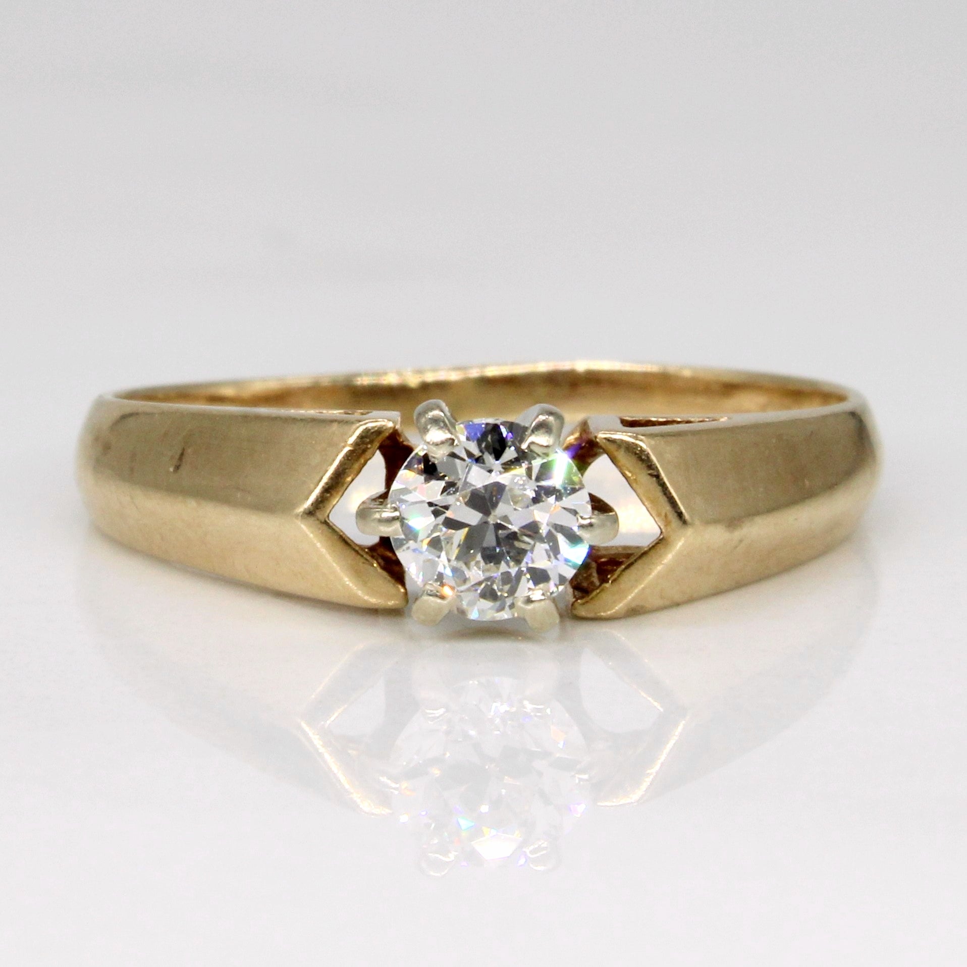 Old European Cut Diamond Engagement Ring | 0.31ct VS2 J | SZ 6 |