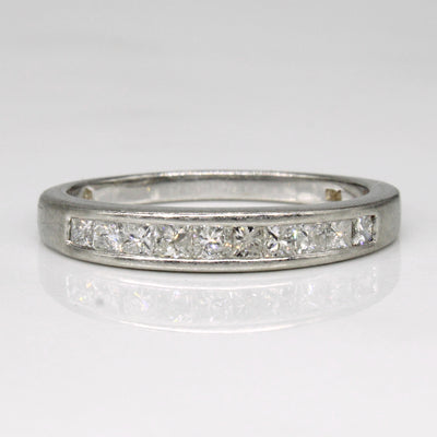 Platinum Channel Set Princess Cut Diamond Semi-Eternity Band | 0.50ctw | SZ 6.75 |