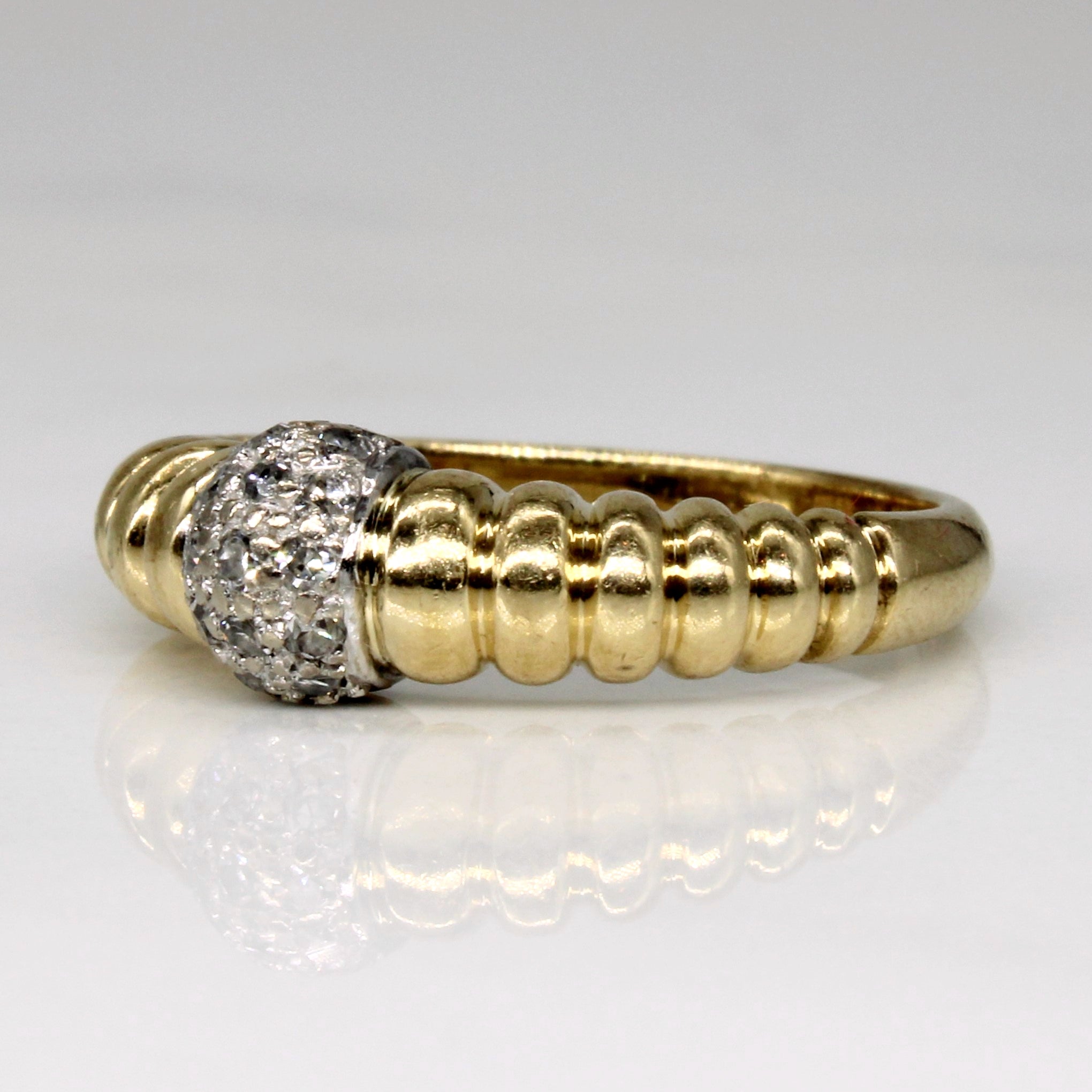 Pave Set Diamond Ring | 0.09ctw | SZ 6.25 |