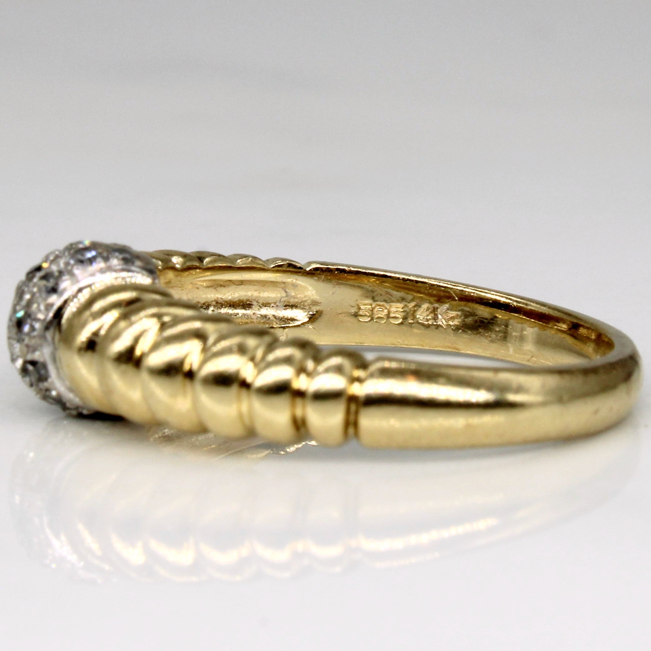 Pave Set Diamond Ring | 0.09ctw | SZ 6.25 |