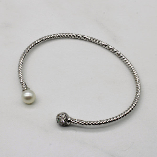 Pearl & Diamond Cuff Bracelet | 0.15ctw | 6