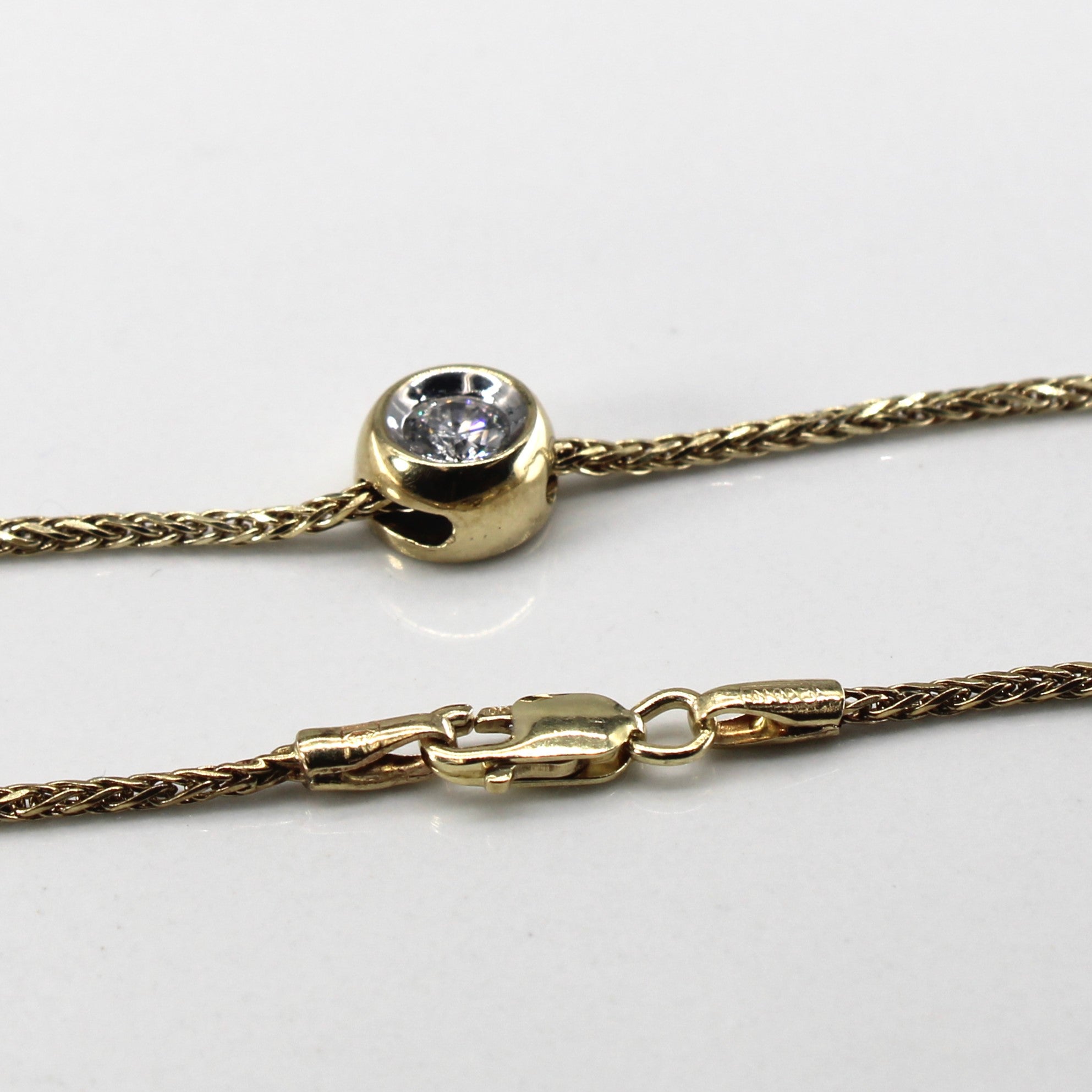 Collier pendentif en diamant serti clos | 0,21 ct | 14 pouces | 