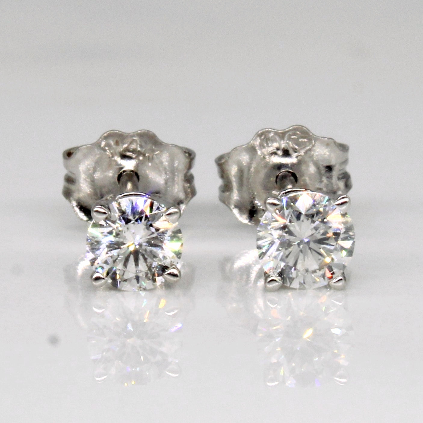 Diamond Solitaire Stud 14k Earrings | 0.52ctw |