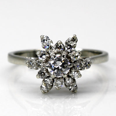 Cluster Set Diamond Cocktail Ring | 0.49ctw | SZ 6.5 |