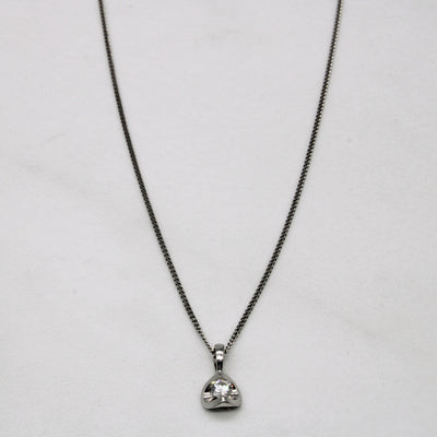 Tension Set Diamond Pendant Necklace | 0.09ct | 17