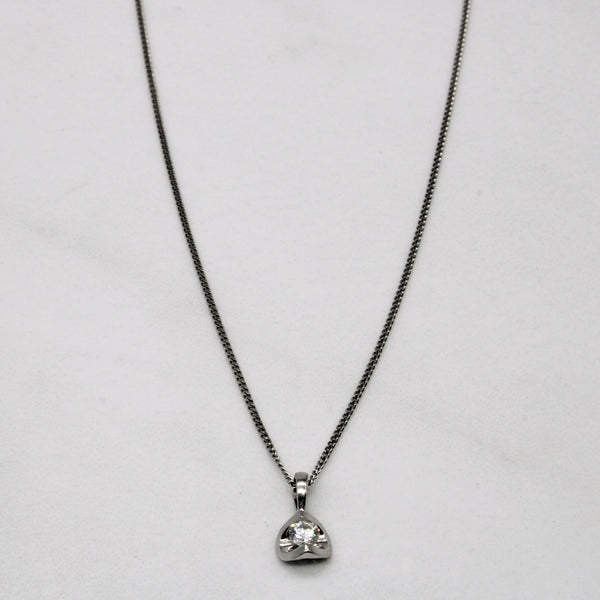 Tension Set Diamond Pendant Necklace | 0.09ct | 17