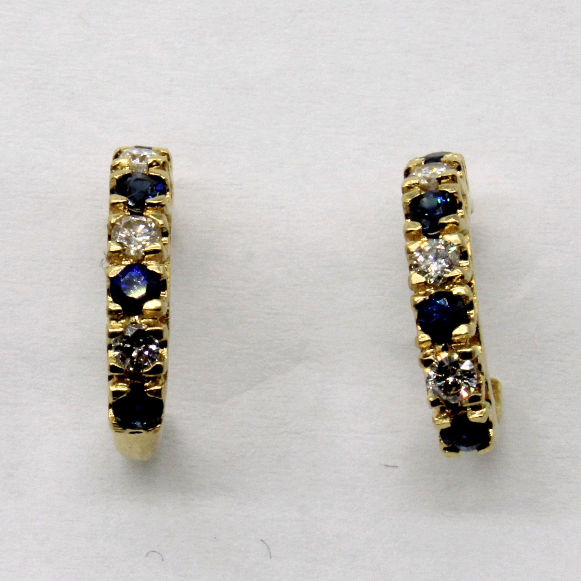 Sapphire & Diamond Hoop Earrings | 0.36ctw, 0.24ctw |