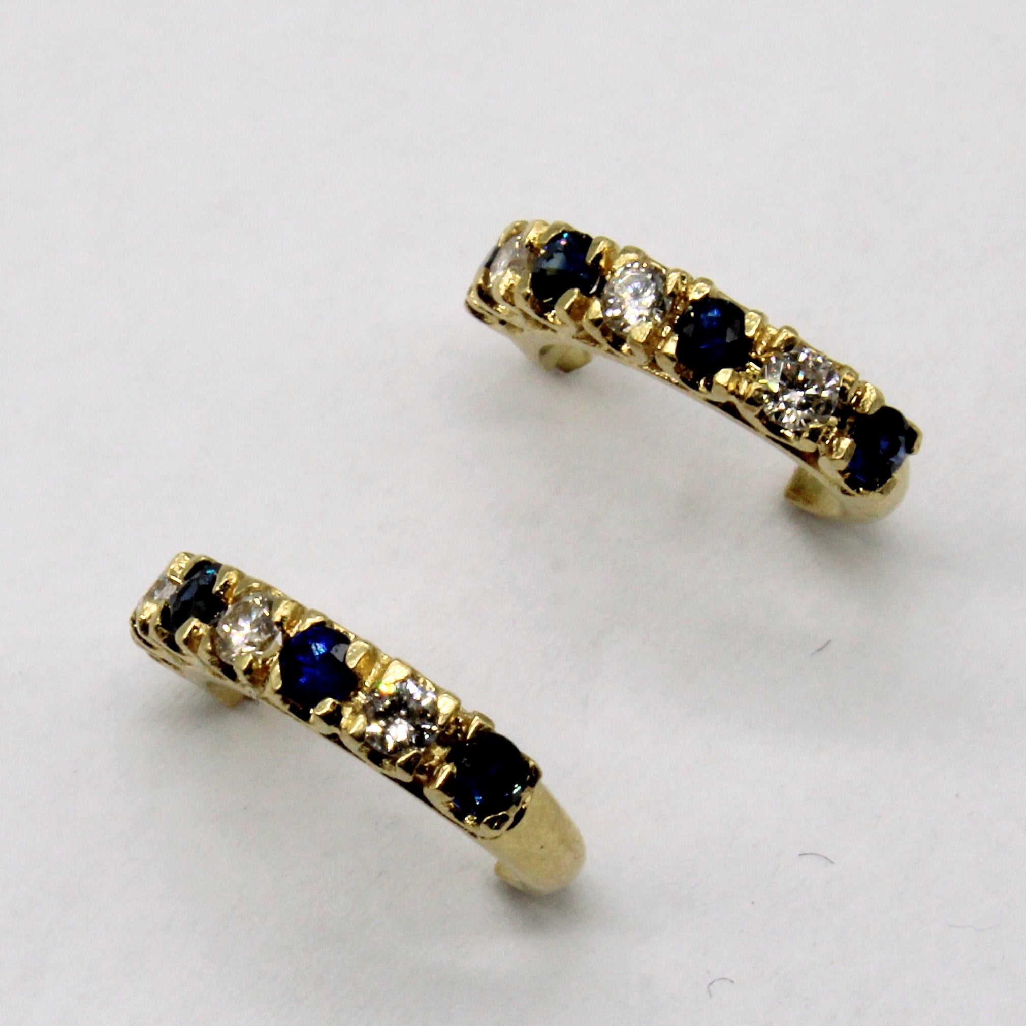Sapphire & Diamond Hoop Earrings | 0.36ctw, 0.24ctw |