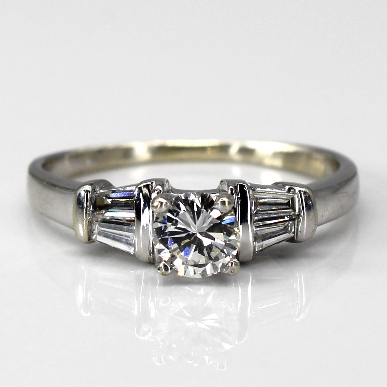Solitaire with Accents Diamond Ring | 0.58ctw | SZ 6.5 |