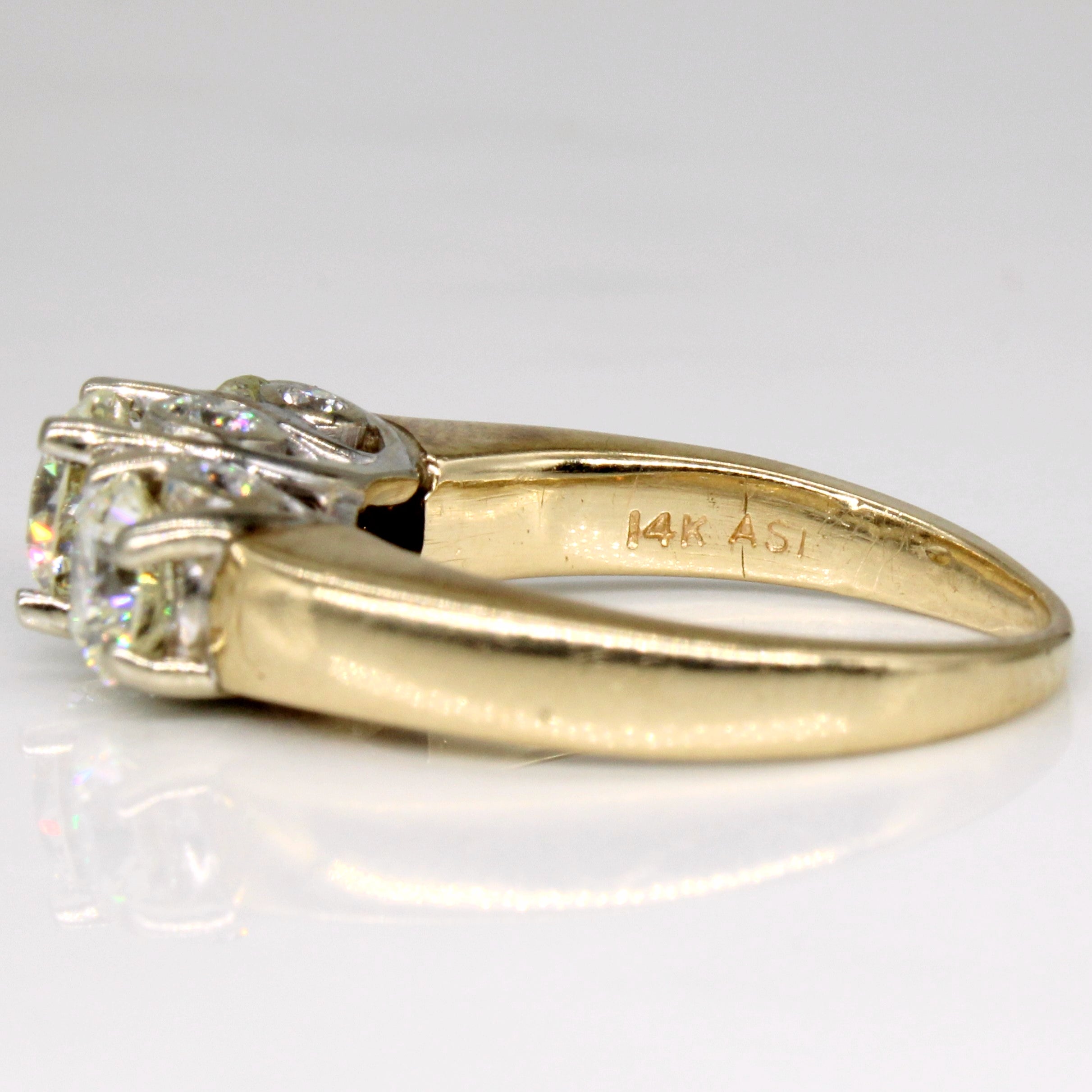 Three Stone Diamond 14k Ring with Hidden Diamonds | 2.01ctw | SZ 5.5 |