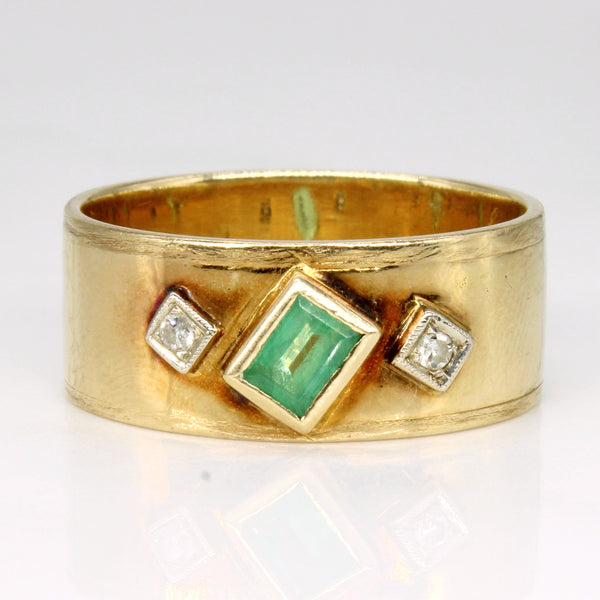 Emerald & Diamond Cocktail 14k Ring | 0.30ct, 0.02ctw | SZ 10.75 |