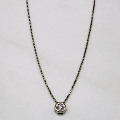 Bezel Set Diamond Pendant Necklace | 0.06ct | 17