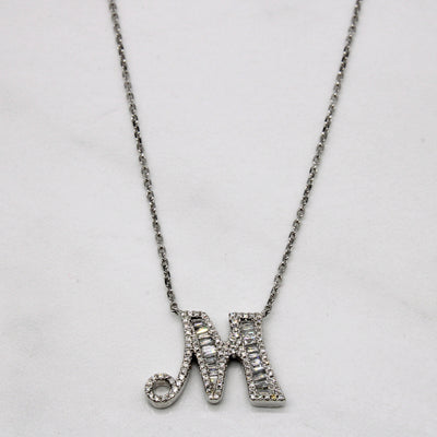 Diamond 'M' Initial Pendant Necklace | 0.50ctw | 18