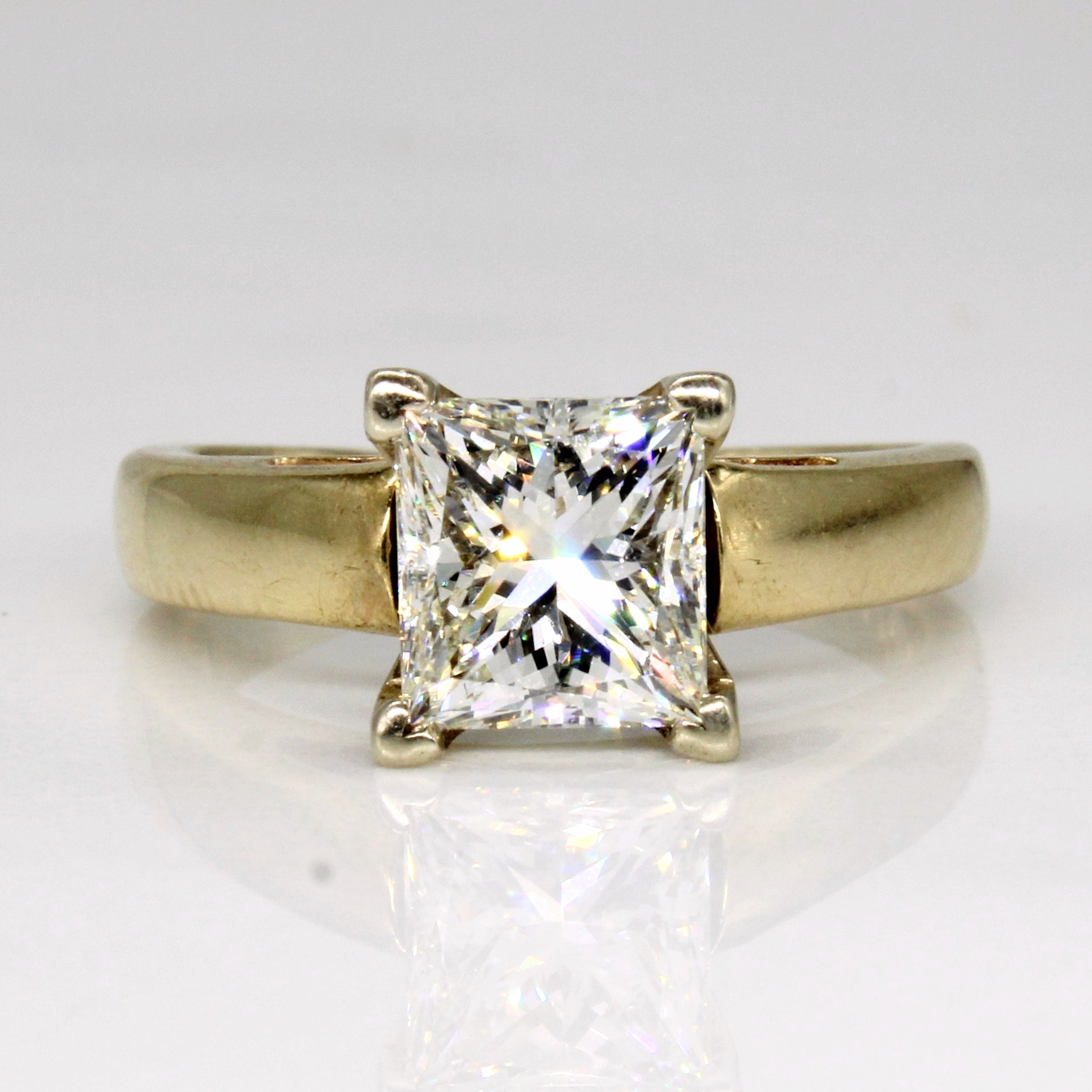 Bague de fiançailles en diamant taille princesse | 1,67 ct | Taille 5 | 