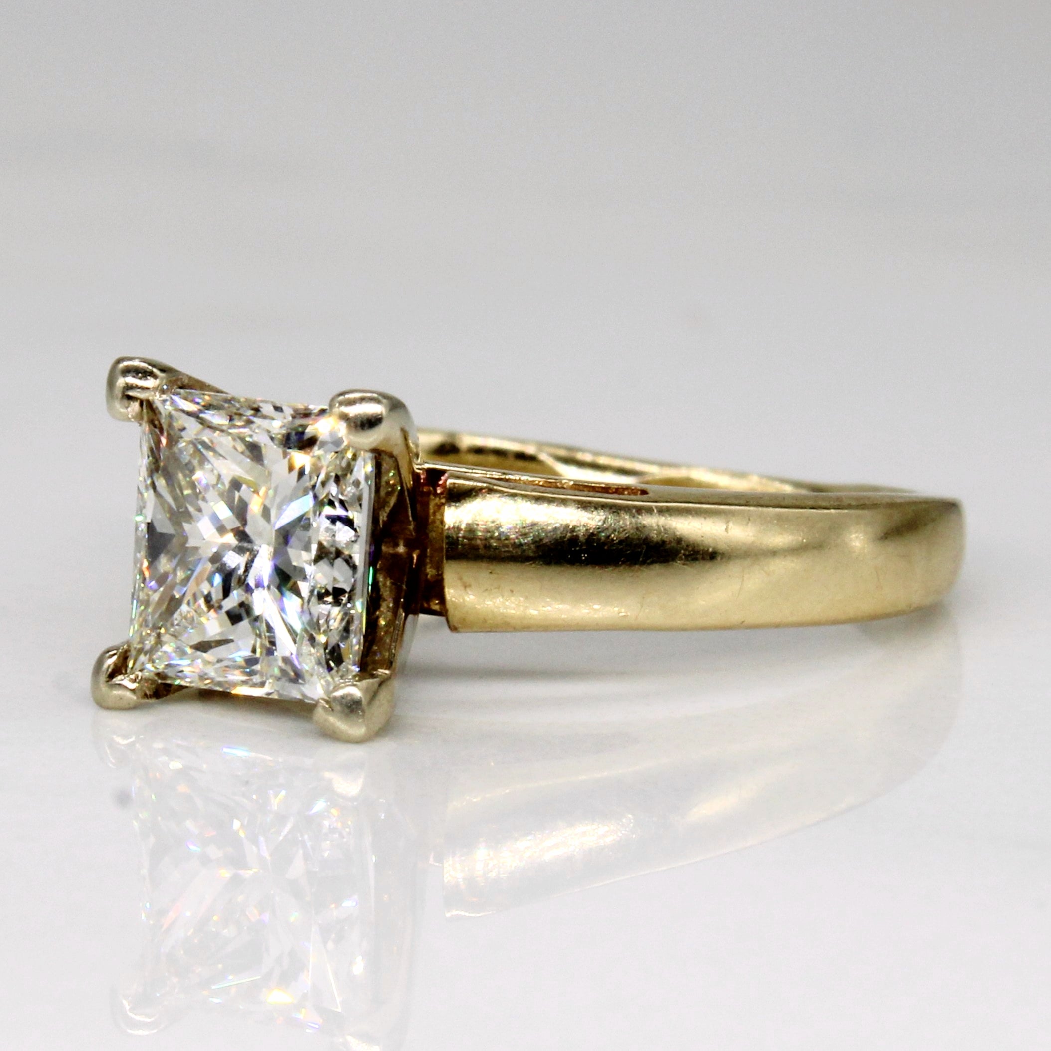 Bague de fiançailles en diamant taille princesse | 1,67 ct | Taille 5 | 