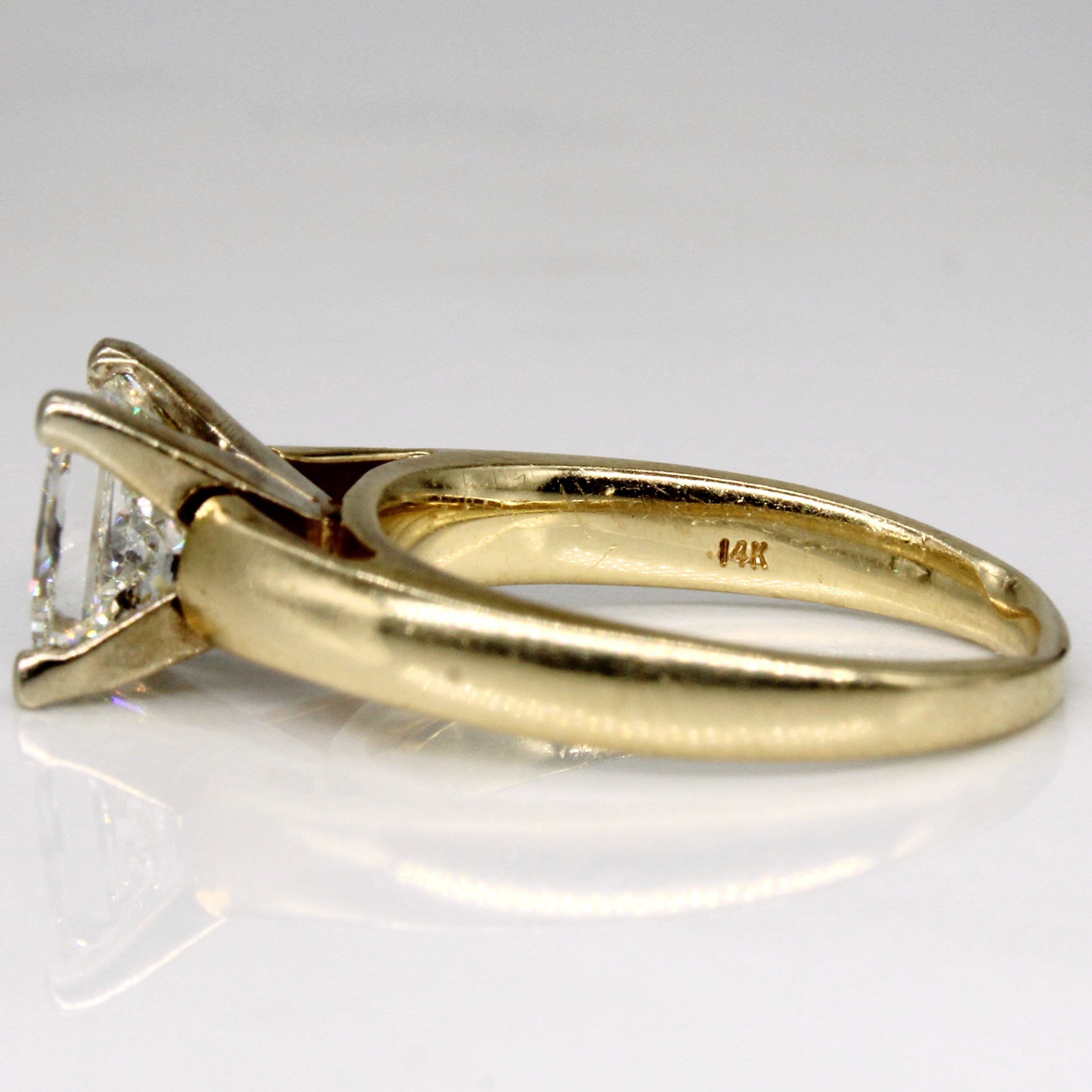 Bague de fiançailles en diamant taille princesse | 1,67 ct | Taille 5 | 