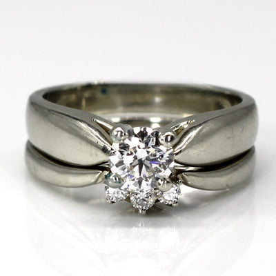 Solitaire Diamond with Accents Engagement Ring Set | 0.48ctw | SZ 4.75 |