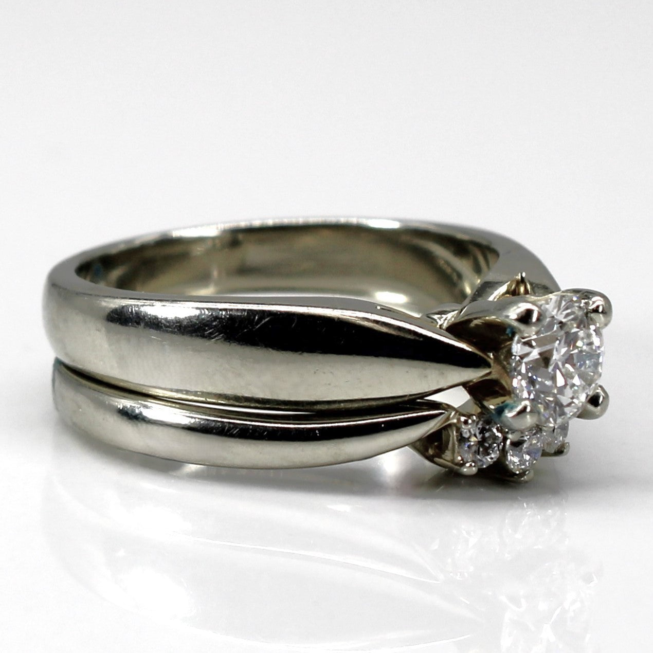 Solitaire Diamond with Accents Engagement Ring Set | 0.48ctw | SZ 4.75 |