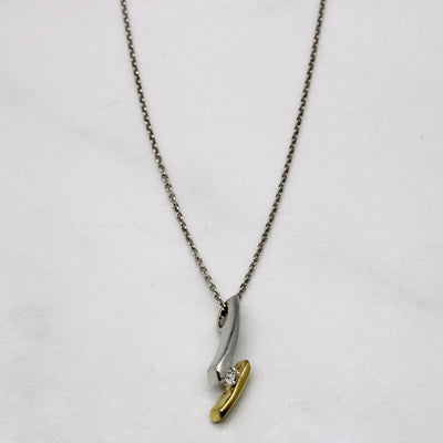 Tension Set Diamond Necklace | 0.06ct | 16