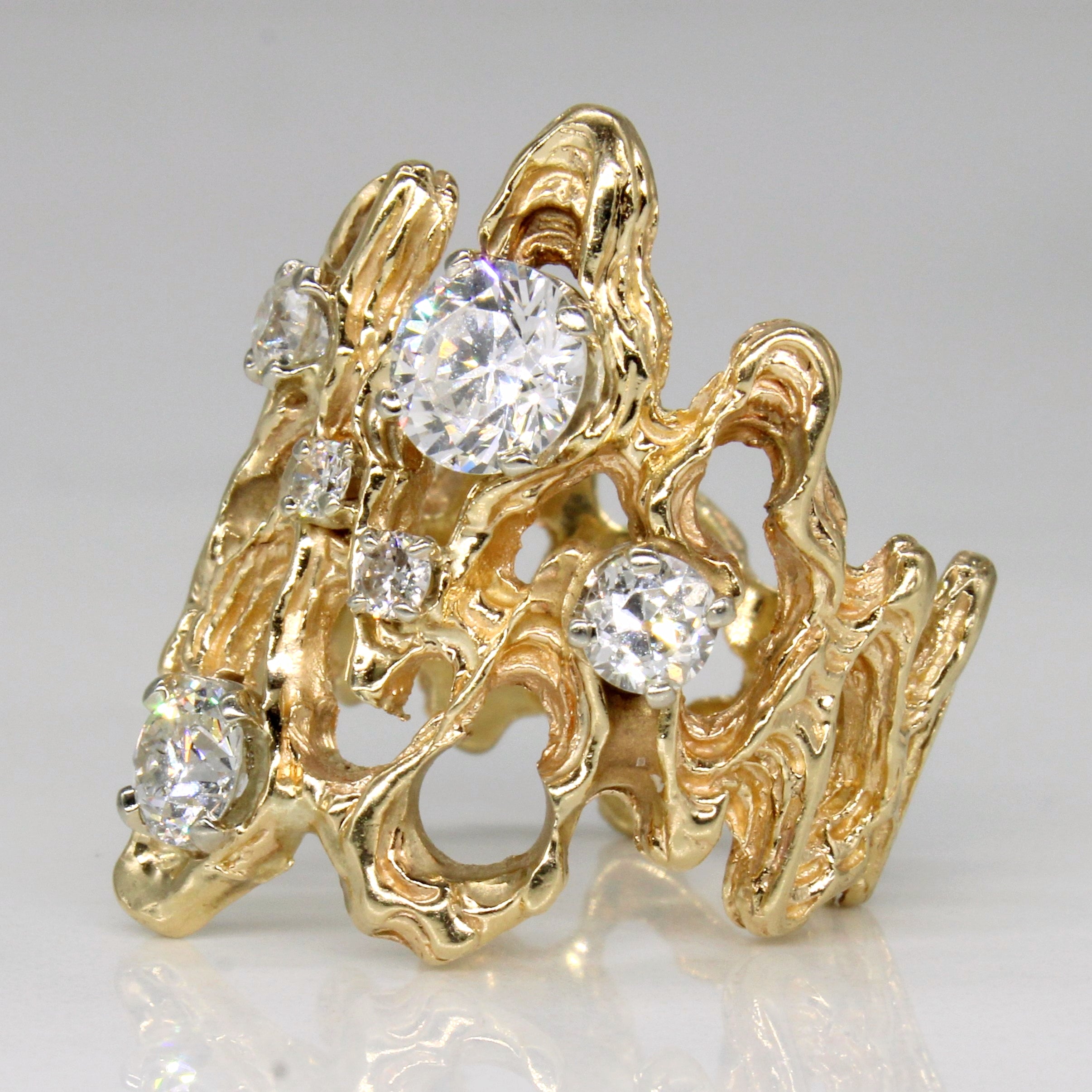 Diamond Abstract Open Work 14k Ring | 0.6ct, 0.7ctw | SZ 6 |