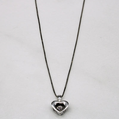 Diamond Heart Pendant & Necklace | 0.02ct | 18