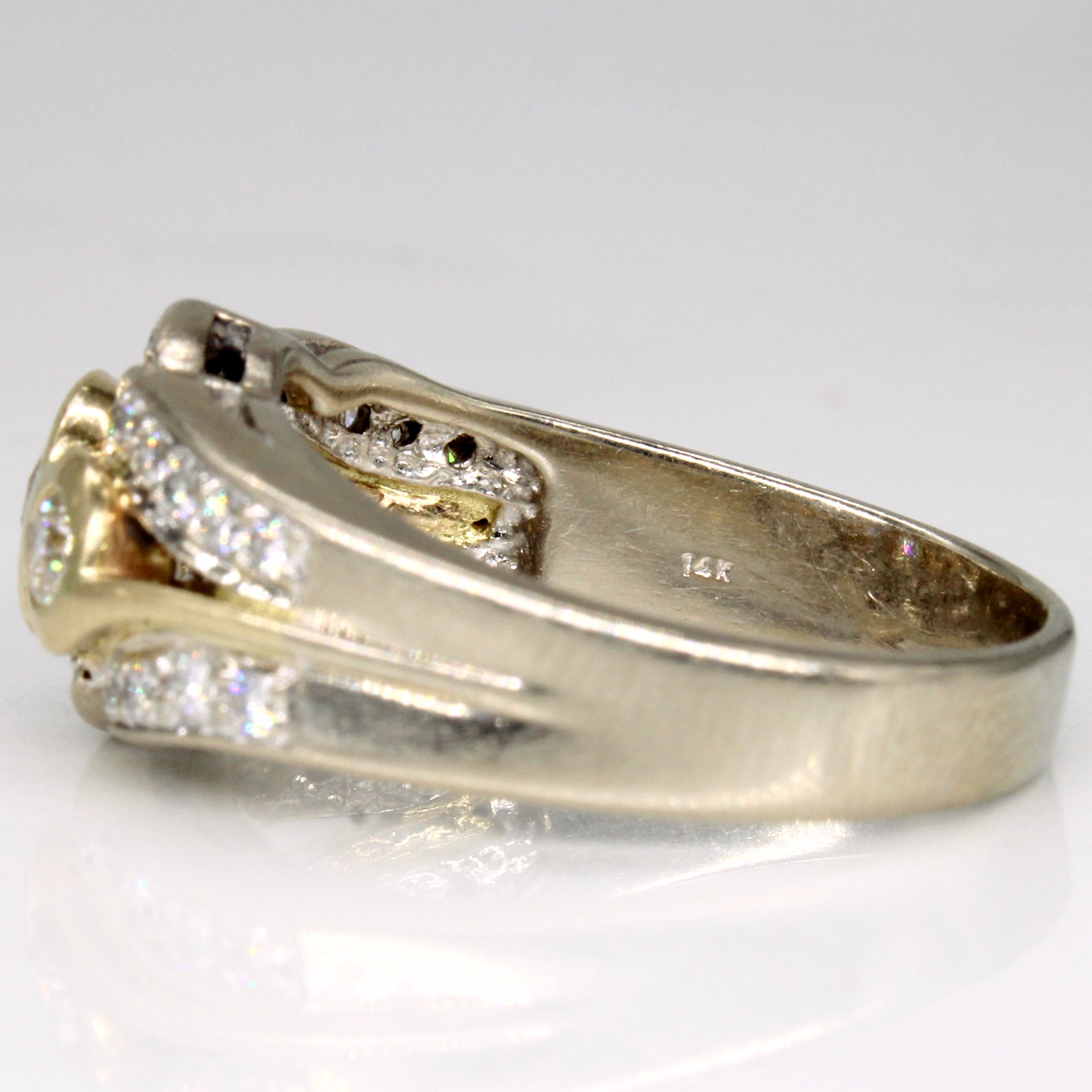 Diamond Halo Swirl 14k Ring | 0.50ct, 0.59ctw | SZ 10 |
