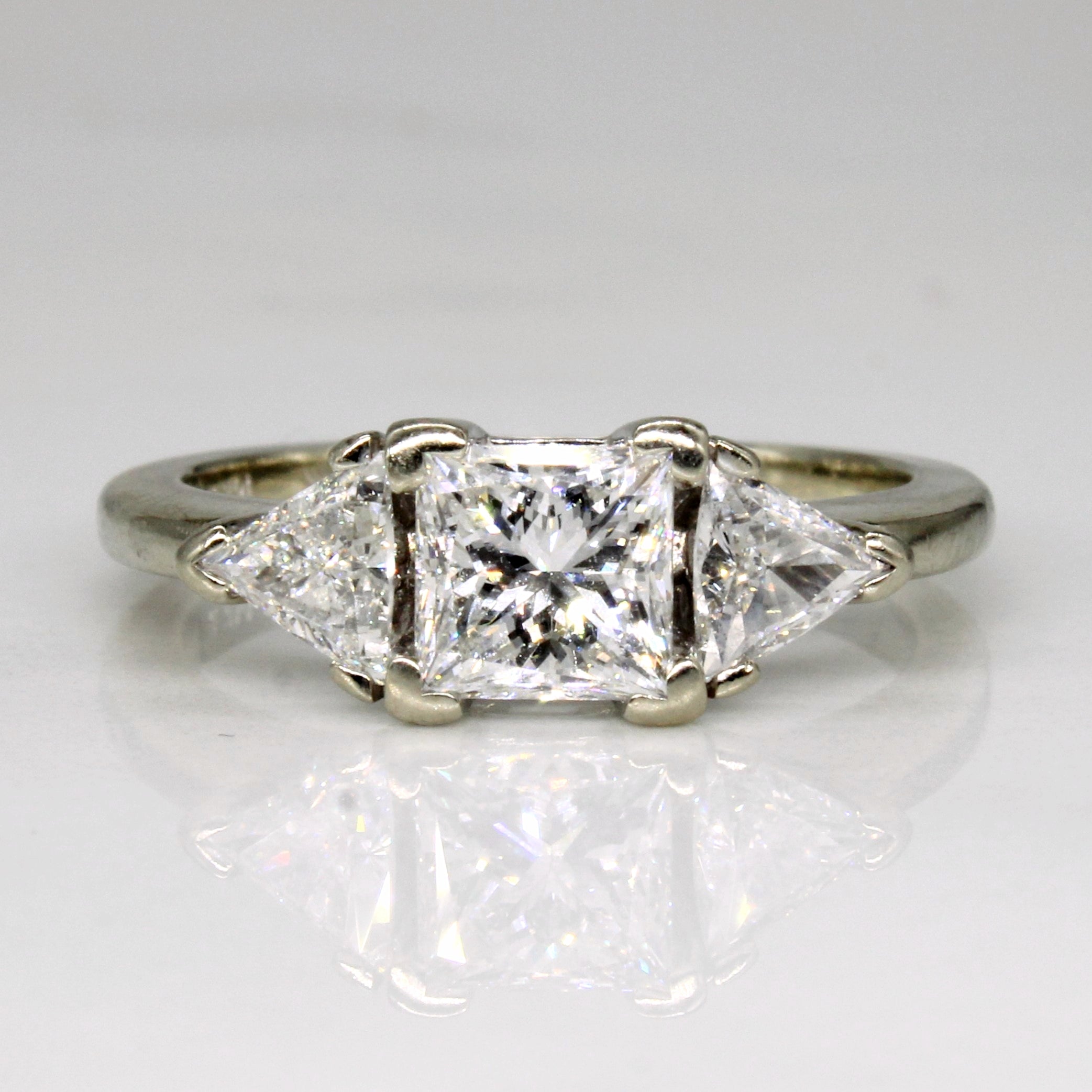 Princess Cut and Trillion Diamond 14k Ring | 1.03ct, 0.5ctw | SZ 6.5 |