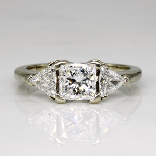 Princess Cut and Trillion Diamond 14k Ring | 1.03ct, 0.5ctw | SZ 6.5 |