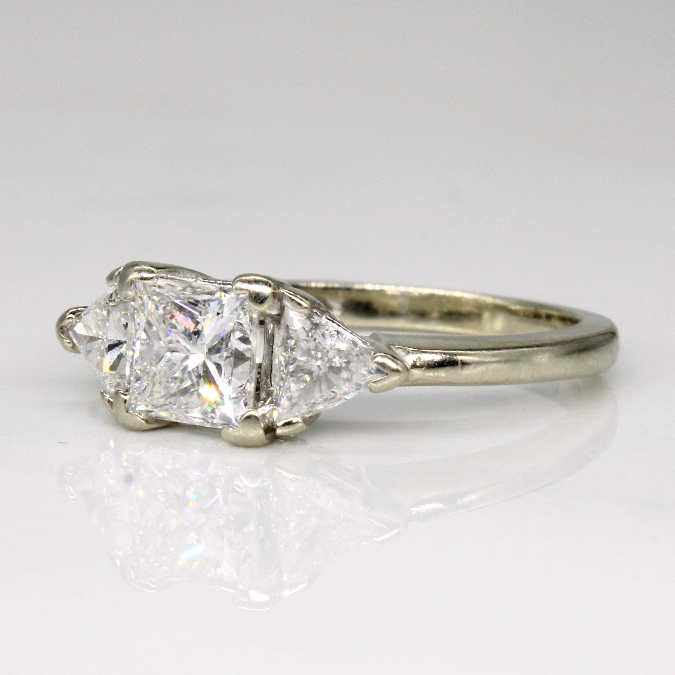 Princess Cut and Trillion Diamond 14k Ring | 1.03ct, 0.5ctw | SZ 6.5 |
