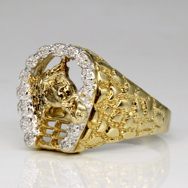 Diamond Horse Ring | 0.06ctw | SZ 10.25 |