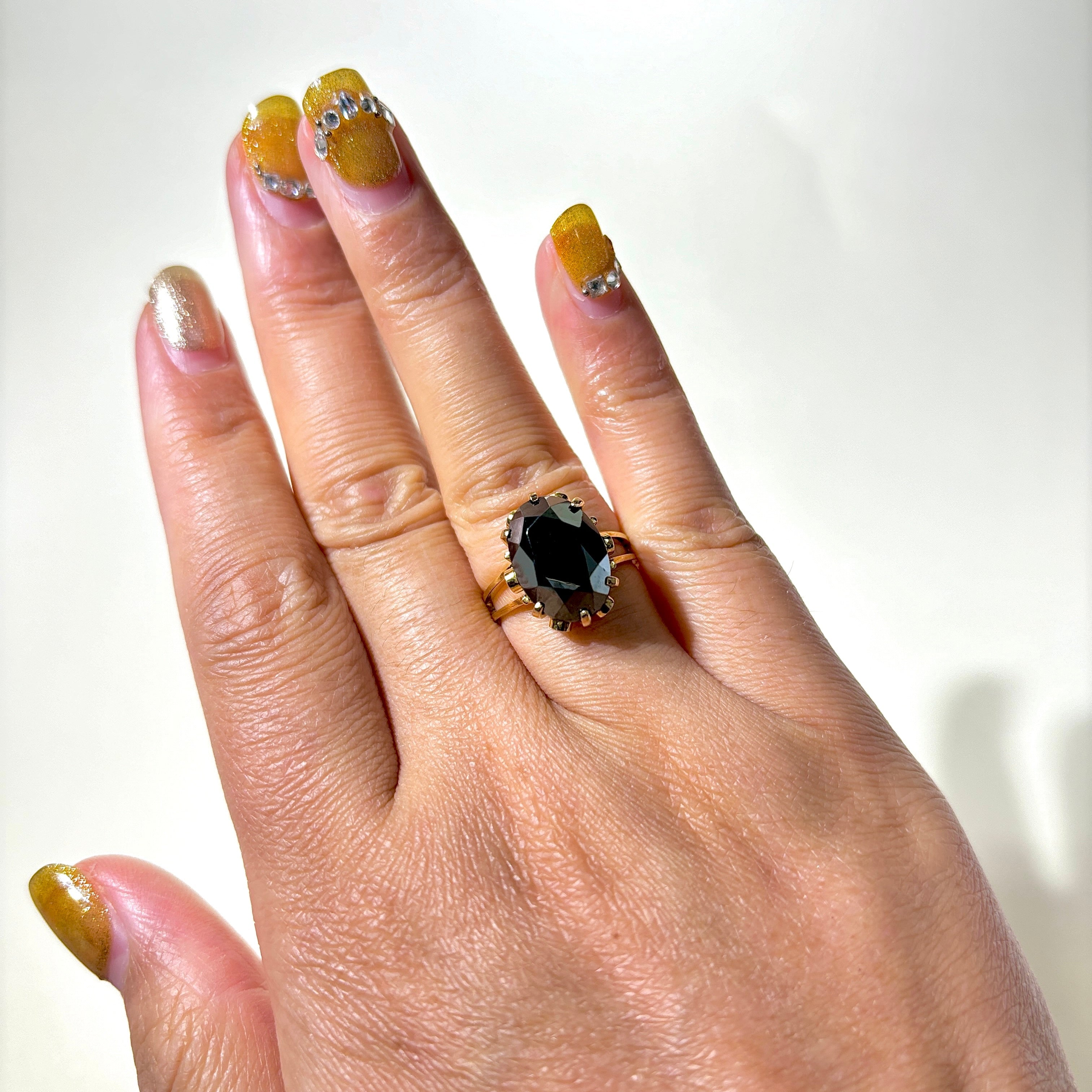 Oval Cut Hematite Cocktail Ring | 6.85ct | SZ 6
