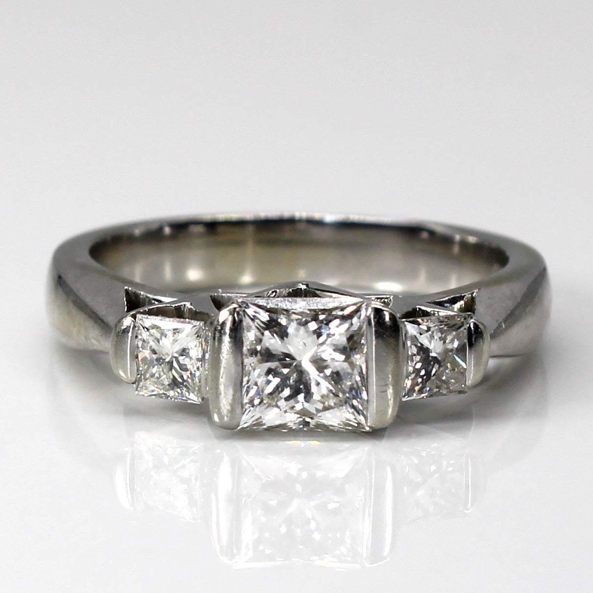 Three Stone Princess Diamond Ring | 1.73ctw SI2 E | SZ 7 |