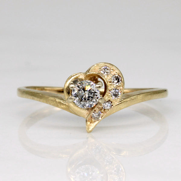 Diamond Heart Ring | 0.18ctw | SZ 6.25 |