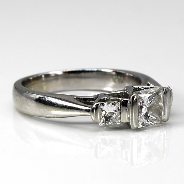Three Stone Princess Diamond Ring | 1.73ctw SI2 E | SZ 7 |