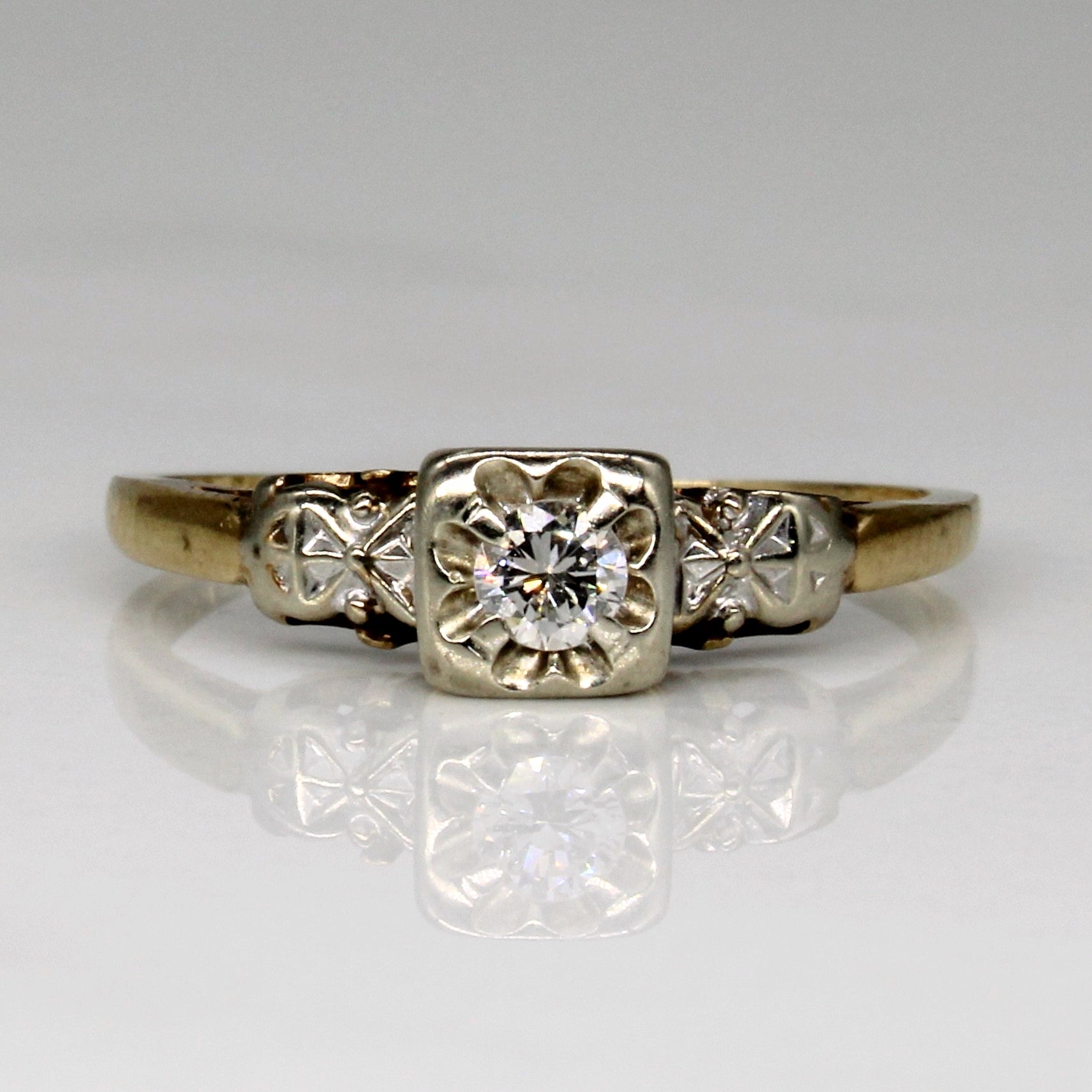 Bague diamant unique | 0,10 ct | Taille 6 | 
