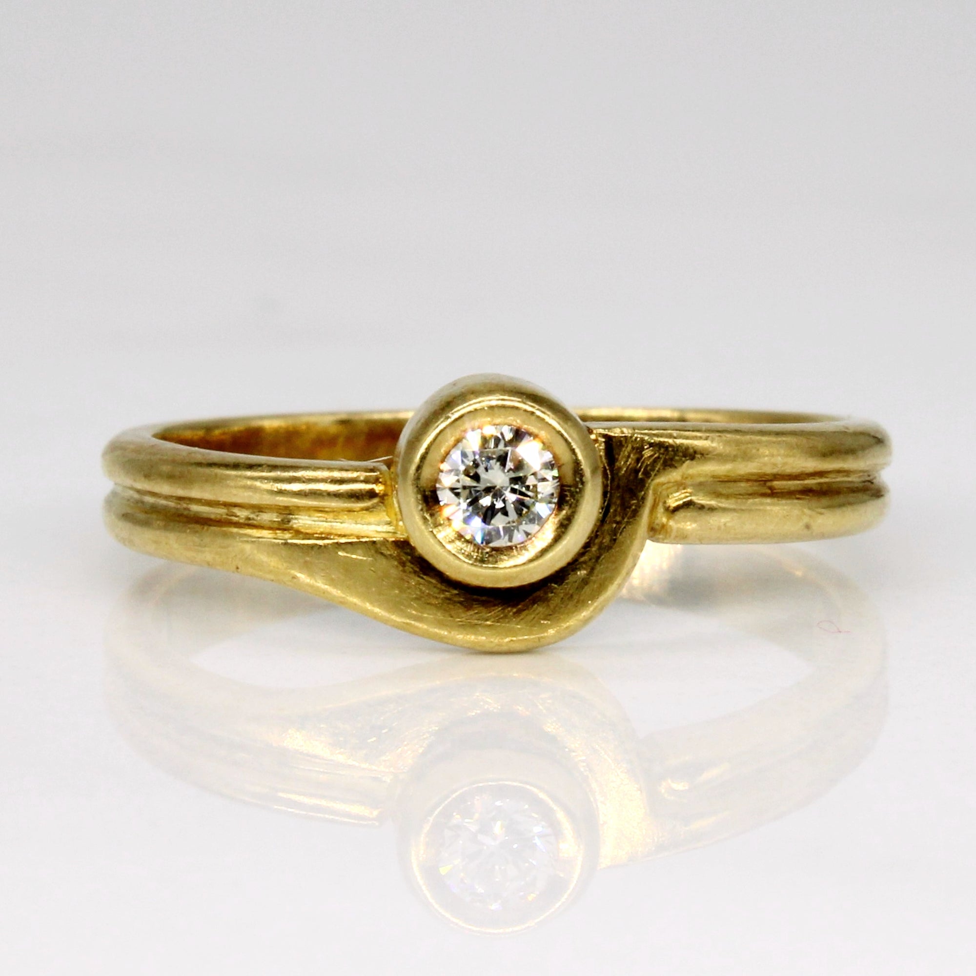 Bezel Set Yellow Diamond Ring | 0.09ct | SZ 6 |